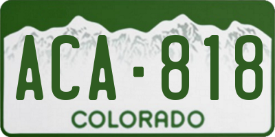 CO license plate ACA818