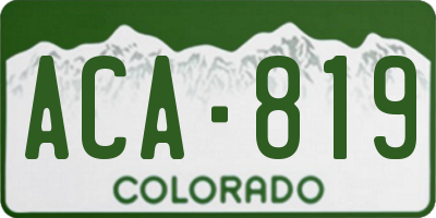 CO license plate ACA819
