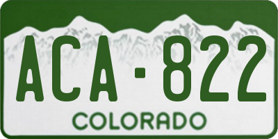 CO license plate ACA822