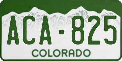 CO license plate ACA825