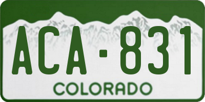 CO license plate ACA831