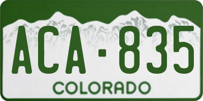 CO license plate ACA835