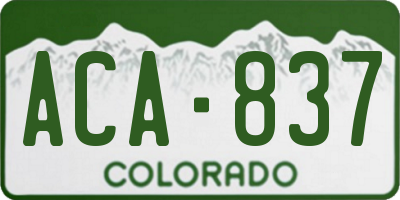 CO license plate ACA837