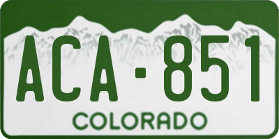 CO license plate ACA851