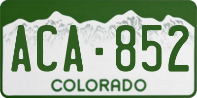 CO license plate ACA852