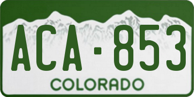 CO license plate ACA853
