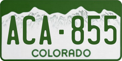CO license plate ACA855