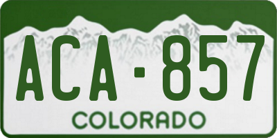 CO license plate ACA857