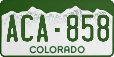 CO license plate ACA858