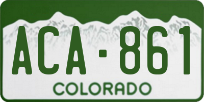 CO license plate ACA861