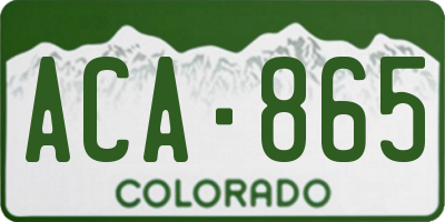 CO license plate ACA865