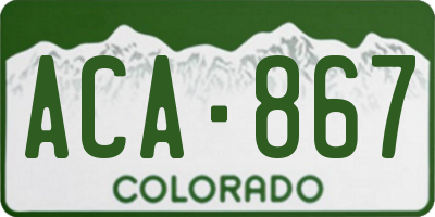 CO license plate ACA867