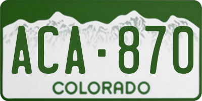 CO license plate ACA870