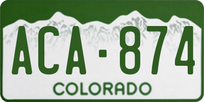 CO license plate ACA874