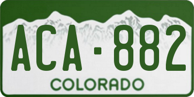 CO license plate ACA882