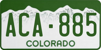CO license plate ACA885