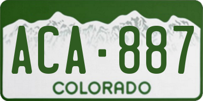CO license plate ACA887
