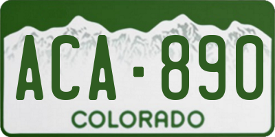 CO license plate ACA890