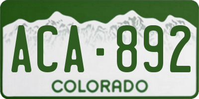 CO license plate ACA892