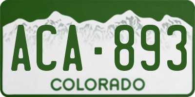 CO license plate ACA893