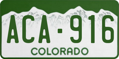 CO license plate ACA916