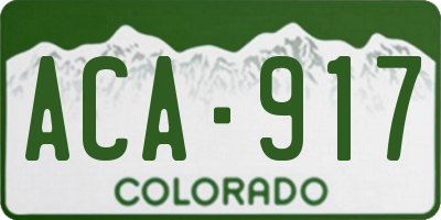 CO license plate ACA917