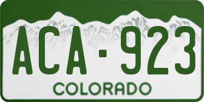CO license plate ACA923