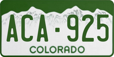 CO license plate ACA925