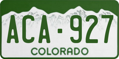 CO license plate ACA927