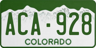 CO license plate ACA928