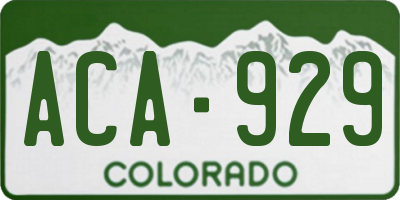 CO license plate ACA929