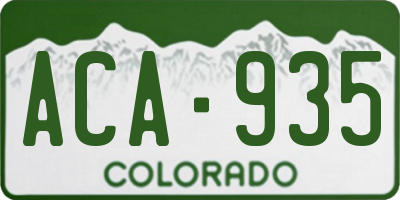 CO license plate ACA935