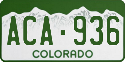 CO license plate ACA936