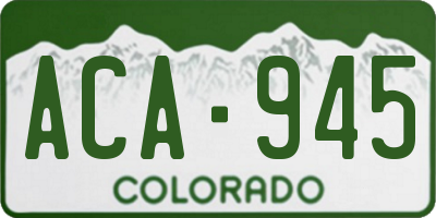 CO license plate ACA945