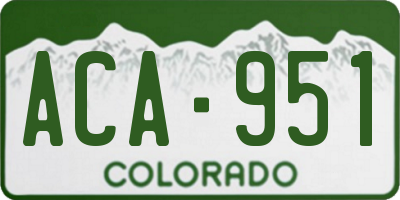 CO license plate ACA951