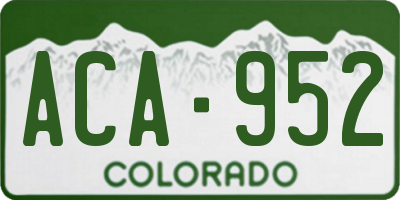 CO license plate ACA952