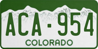 CO license plate ACA954