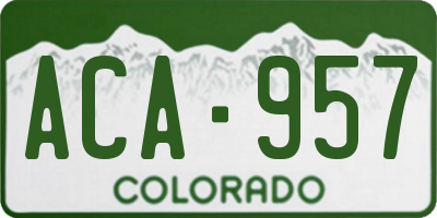 CO license plate ACA957