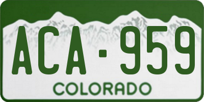 CO license plate ACA959