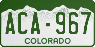 CO license plate ACA967