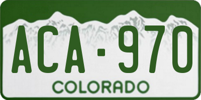 CO license plate ACA970