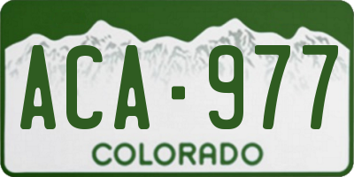 CO license plate ACA977