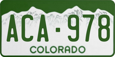 CO license plate ACA978