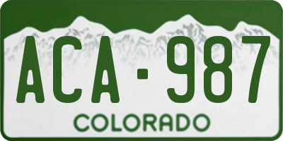 CO license plate ACA987