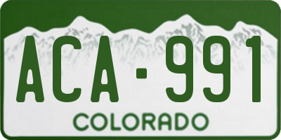 CO license plate ACA991