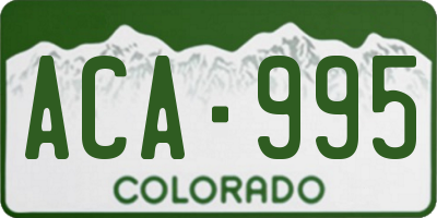 CO license plate ACA995