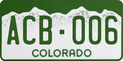 CO license plate ACB006