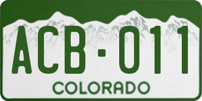 CO license plate ACB011