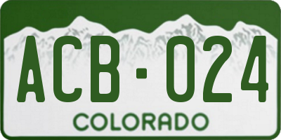 CO license plate ACB024