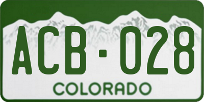 CO license plate ACB028